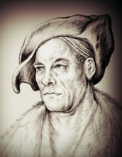 Portrait of Jakob Fugger, 1459, 1525, German businessman, digitally edited