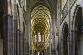 Interior of st. Vitus Cathedral, Prague, Czech republic