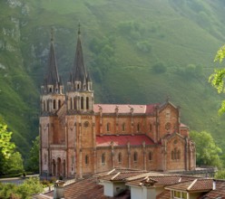 Covadonga Catholic sanctuary Basilica church in Asturias at Cangas de Onis