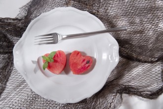 Fruits of summer Presentation of watermelon Servings a heart shape