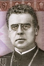 Maironis (1862-1932) on 20 Litu 2007 Banknote from Lithuania. Lithuanian romantic poet