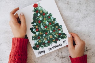 DIY Making greeting card Handmade crafts on holiday for children. Step by step. Do it yourself.