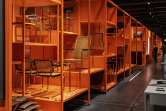 Chair designs, bauhaus museum, Dessau, Federal Republic of Germany