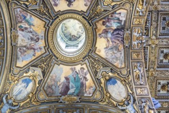 Coffered ceiling of the Basilica of Santa Maria Maggiore in Rome, Italy, Europe