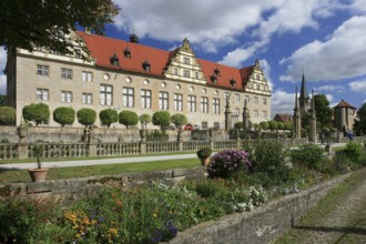 Weikersheim Palace Park, ancestral seat of the Lords of Hohenlohe, Main-Tauber district,