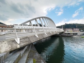 Modern bridge in Ondarroa, Basque Country, Spain.