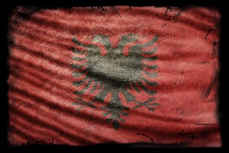 Albania Flag, Grunge Texture Background