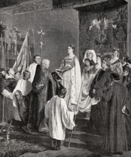 Mary, Duchess of Burgundy, swearing to respect the rights of the city of Brussels