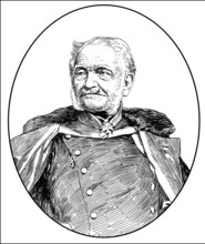 Historical illustration, portrait of Friedrich Heinrich Ernst Graf von Wrangel, 1784 - 1877, a