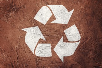Recycle symbol on Grunge background. Vintage style