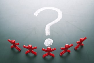 Business team face a big question mark.
