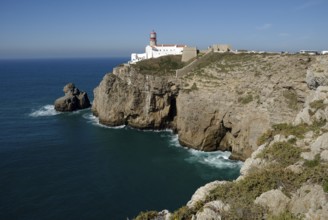 Lighthouse at Cabo Sao Vicente, Sagres, Algarve, Portugal, Europe