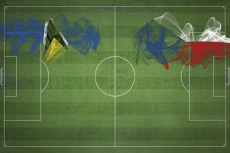 Saint Lucia vs Czech Republic Soccer Match, national colors, national flags, soccer field, football