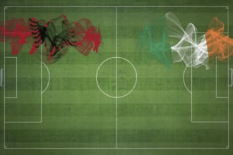 Albania vs Ireland Soccer Match, national colors, national flags, soccer field, football game,