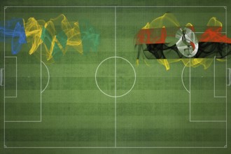 Saint Vincent and the Grenadines vs Uganda Soccer Match, national colors, national flags, soccer