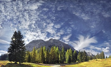 Foehn clouds over the Mieminger mountains near Leutasch, Tyrol, Austria, Europe