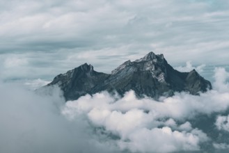 Panoramic view of the mountains at Lake Lucerne in Switzerland