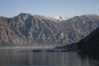 Mountains at the Bay of Kotor, near Perast, Montenegro, Europe