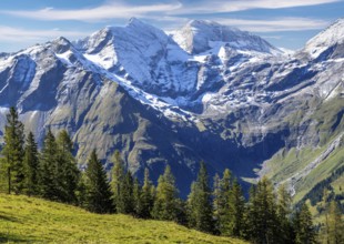 High Tauern mountain range at the Grossglockner high alpine road in Austria