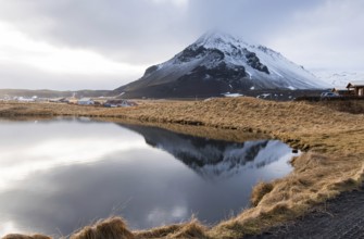Typical Icelandic mountain landscape at Arnarstapi area in Snaefellsnes peninsula in Iceland