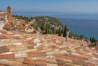 Village of Roquebrune-Cap-Martin on Mediterranean coast near Monaco. Provence Alps Cote d'Azur,
