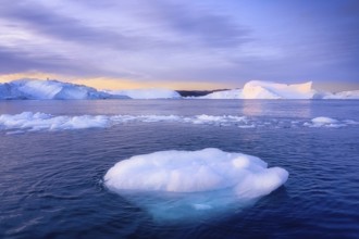 Greenland Ilulissat glaciers at fjord Disco Bay West Greenland