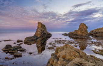 Landscape view of the Stone Ships sea stacks in Sinemorets on the Black Sea in Bulgaria