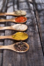 Presentation of mixed spices needed for international cuisine
