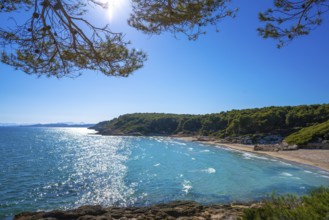 Cala de roca Plana beach in Tarragona beside Waikiki beach also Cala Fonda