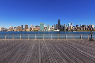 Manhattan New York sunny skyline East River sunshine NYC USA
