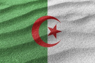 Algeria sand flag, national flag sand background