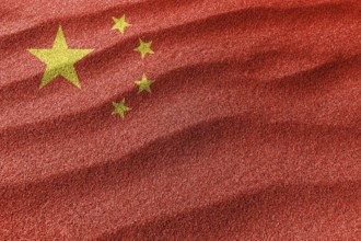 China sand flag, national flag sand background