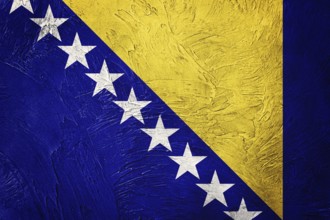 Grunge Bosnia and Herzegovina flag. Bosnian flag with grunge texture