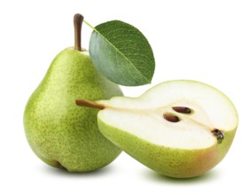 Pears isolated on white background. Clipping Path. Full depth of field