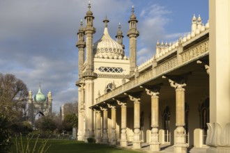 BRIGHTON, EAST SUSSEX, UK. MARCH 06. View of the Royal Pavilion in Brighton, East Sussex on March 6