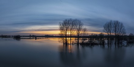 Panoramic shop over some flood plains at high water level
