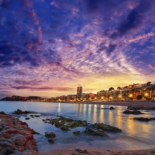Lloret de Mar sunset at Costa Brava of Girona at Catalonia spain