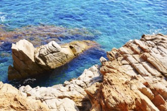 Costa Brava beach Lloret de Mar in Catalonia Cala Banys at Spain