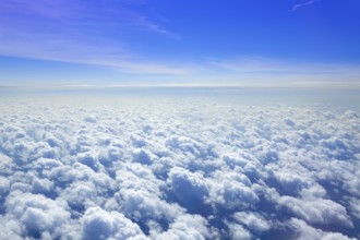 Cumulus sea of clouds view from aerial view aircraft point of view