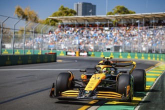 MELBOURNE, AUSTRALIA, MARCH 22: Lando Norris of Great Britain drives the McLaren MCL38 during first