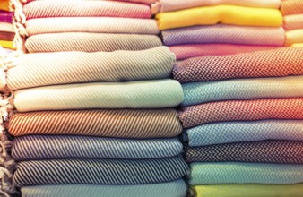 Pile of Turkish Bath Towels known as Hamam Pestemal loinclothes