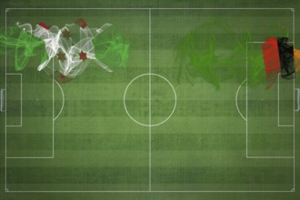 Burundi vs Zambia Soccer Match, national colors, national flags, soccer field, football game,