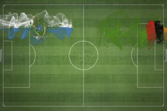 San Marino vs Zambia Soccer Match, national colors, national flags, soccer field, football game,
