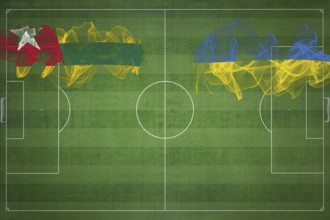 Togo vs Ukraine Soccer Match, national colors, national flags, soccer field, football game,