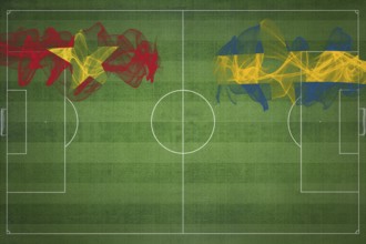 Vietnam vs Sweden Soccer Match, national colors, national flags, soccer field, football game,