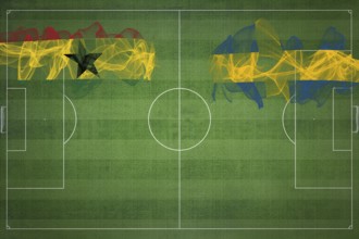 Ghana vs Sweden Soccer Match, national colors, national flags, soccer field, football game,