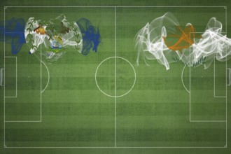 Belize vs Cyprus Soccer Match, national colors, national flags, soccer field, football game,