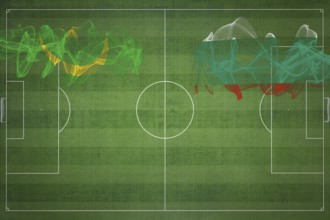 Mauritania vs Bulgaria Soccer Match, national colors, national flags, soccer field, football game,