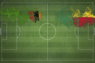 Zambia vs Benin Soccer Match, national colors, national flags, soccer field, football game,