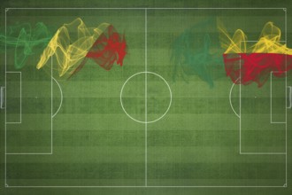 Republic of the Congo vs Benin Soccer Match, national colors, national flags, soccer field,